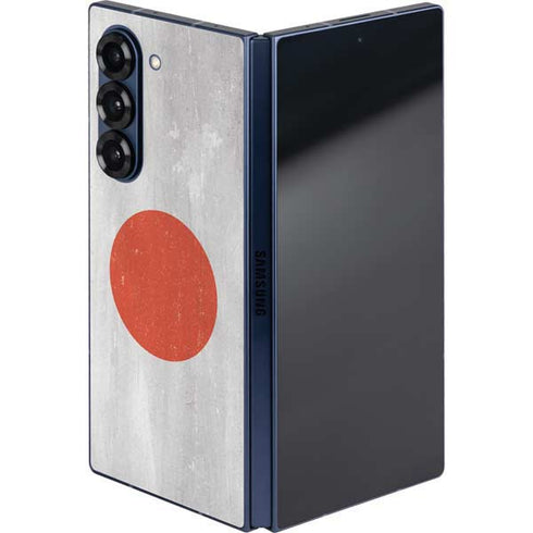 Japanese Flag Distressed Galaxy Z Fold6 Skin